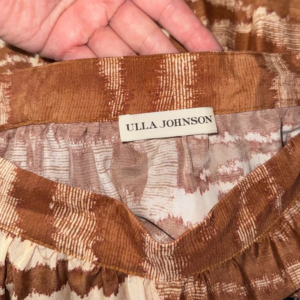 Ulla Johnson Aisa Silk Taffeta Tiered Midi Skirt